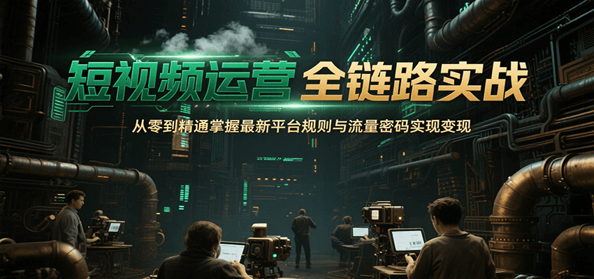 短视频运营全链路实战，从零到精通掌握最新平台规则与流量密码实现变现-yicbd