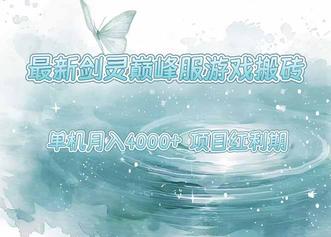 最新剑灵巅峰服游戏搬砖，项目红利期，单机稳定4000+操作简单好上手-yicbd