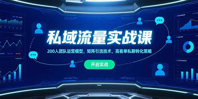 私域流量实战课，200人团队运营模型，矩阵引流技术，高客单私聊转化策略-yicbd