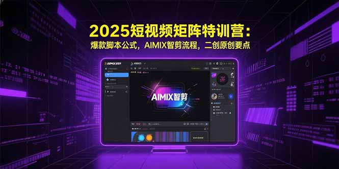 2025短视频矩阵特训营：爆款脚本公式，AIMIX智剪流程，二创原创要点-yicbd