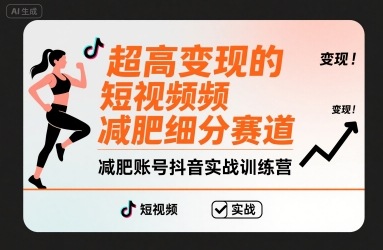 超高变现的短视频减肥细分赛道，减肥账号抖音实战训练营-yicbd
