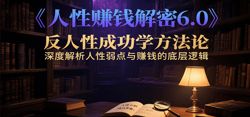 人性赚钱解密6.0，反人性成功学方法论，深度解析人性弱点与赚钱的底层逻辑-yicbd