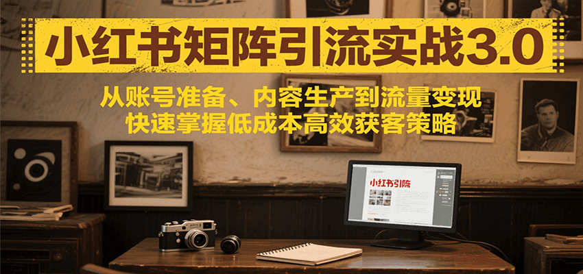 小红书矩阵引流3.0，从账号准备、内容生产到流量变现，快速掌握低成本高效获客策略-yicbd