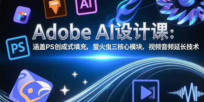 Adobe AI设计课：涵盖PS创成式填充，萤火虫三核心模块，视频音频延长技术-yicbd
