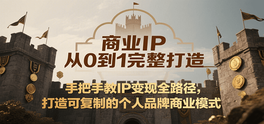 商业IP从0到1完整打造，手把手教IP变现全路径，打造可复制的个人品牌商业模式-yicbd