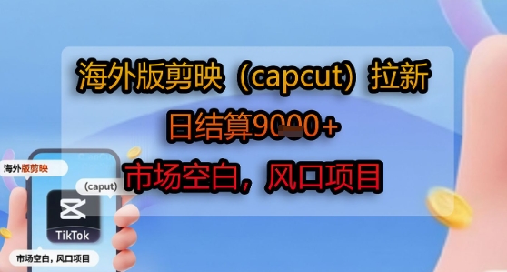 海外版剪映(capcut)拉新，日结算1k+，市场空白，风口项目-yicbd
