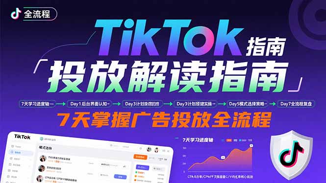 TikTok投放解读指南：后台操作/计划建立/模式选择，7天掌握广告投放全流程-yicbd