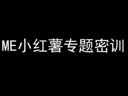 ME小红薯专题密训-小红书电商教程-yicbd