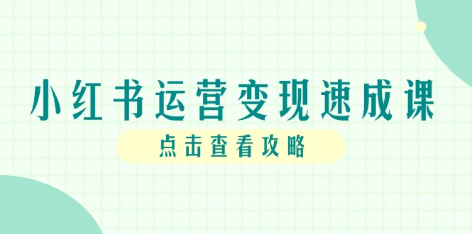 小红书运营变现速成课，账号搭建到暴力起号，个人IP全流程指南-yicbd
