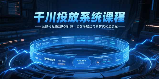 千川投放系统课程，从账号标签到ROI计算，包含冷启动与素材优化全流程-yicbd