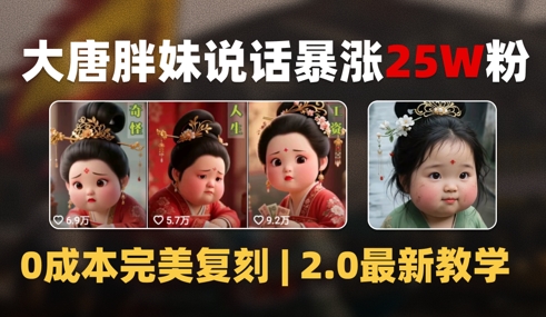 AI大唐胖贵妃说话2.0，40条视频暴涨40w粉，附独家变现攻略-yicbd