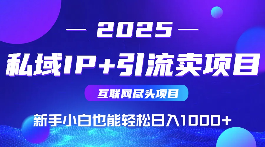 2025网创尽头项目，私域IP+引流，新手小白也能在家日入1000+-yicbd