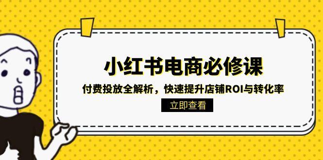 小红书电商必修课：付费投放全解析，快速提升店铺ROI与转化率-yicbd