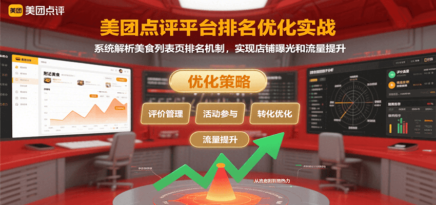 美团点评平台排名优化实战，系统解析美食列表页排名机制，实现店铺曝光和流量提升-yicbd