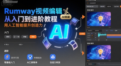 Rumway视频编辑从入门到进阶教程，用人工智能提升创造力-yicbd