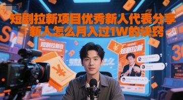 短剧拉新项目优秀新人代表分享新人怎么月入过1W的诀窍-yicbd
