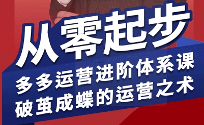 拼多多运营进阶系统课，从零起步，多多运营进阶体系课，破茧成蝶的运营之术-yicbd