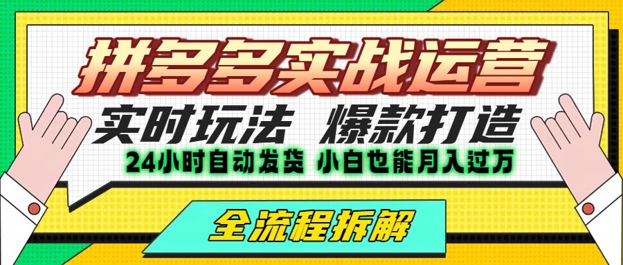 拼多多最新实战运营高投产：长久稳定项目，单店利润一天三位数-yicbd