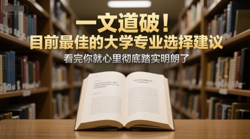付费文章：一文道破！目前最佳的大学专业选择建议，看完你就心里彻底踏实明朗了-yicbd
