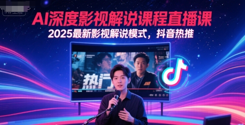 AI深度影视解说课程直播课，2025最新影视解说模式，抖音热推-yicbd