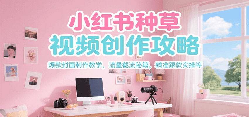 小红书种草视频创作攻略，爆款封面制作教学 ，流量截流秘籍 ，精准跟款实操等-yicbd