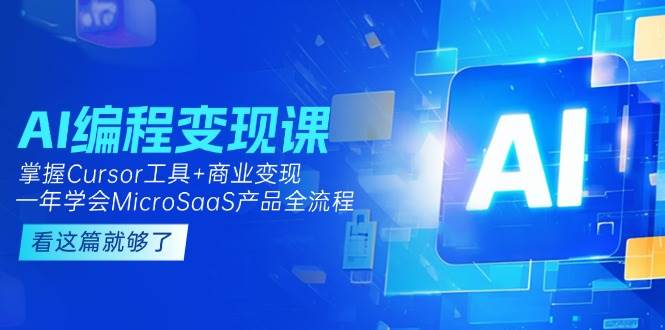 AI编程变现课：掌握Cursor工具+商业变现，一年学会MicroSaaS产品全流程-yicbd
