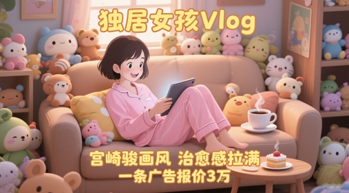 单个账号涨粉71W！用AI制作独居女孩Vlog，宫崎骏画风，治愈感拉满，一条广告报价3W-yicbd