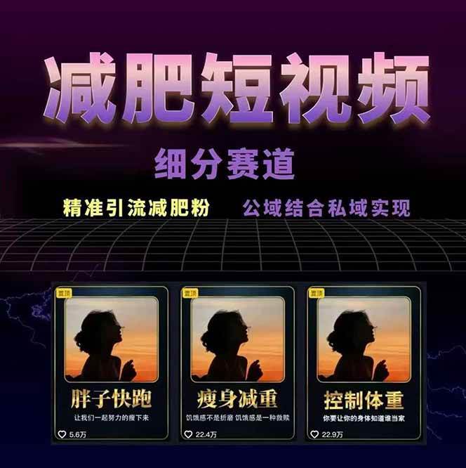 图片[2]-减肥短视频运营实战课：含素材制作、剪映教学，讲精准引流、变现设计与内容模板技巧-yicbd