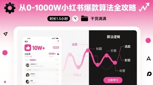 从0-1000W小红书爆款算法全攻略，时长1.5小时，干货满满-yicbd