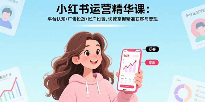 小红书运营精华课：平台认知/广告投放/账户设置,快速掌握精准获客与变现-yicbd