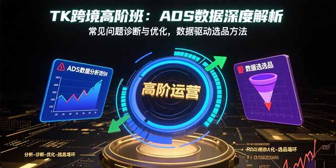 TK跨境高阶班：ADS数据深度解析，常见问题诊断与优化，数据驱动选品方法-yicbd