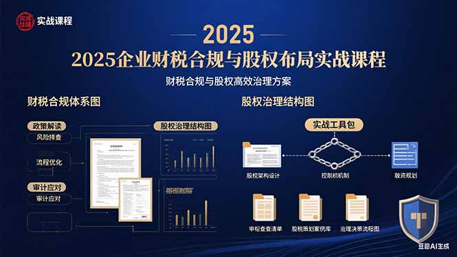 2025企业财税合规与股权布局的实战课程：财税合规与股权高效治理方案-yicbd