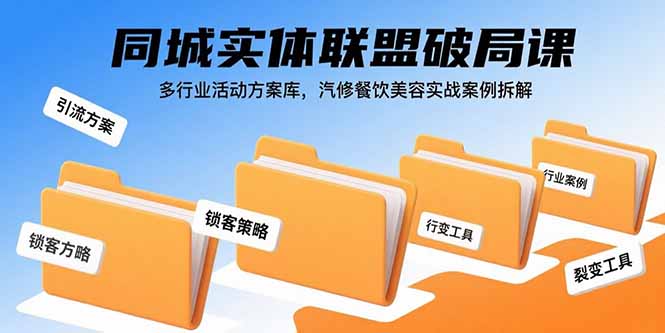 同城实体联盟破局课，多行业活动方案库，汽修餐饮美容实战案例拆解-yicbd