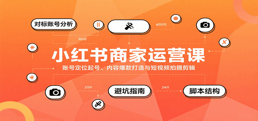 小红书商家运营课，账号定位起号、内容爆款打造与短视频拍摄剪辑-yicbd