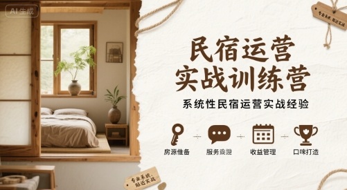 民宿运营实战训练营，系统性民宿运营实战经验-yicbd