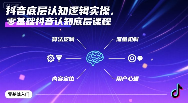抖音底层认知逻辑实操，零基础抖音认知底层课程-yicbd