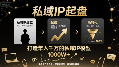 私域IP起盘，私域ip建立、起盘、高转化，打造年入千万的私域ip模型-yicbd