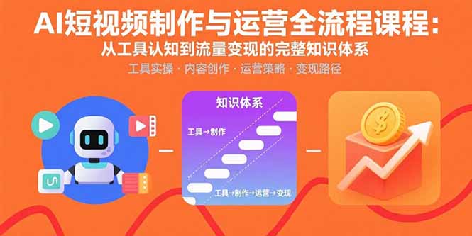 AI短视频制作与运营全流程课程：从工具认知到流量变现的完整知识体系-yicbd