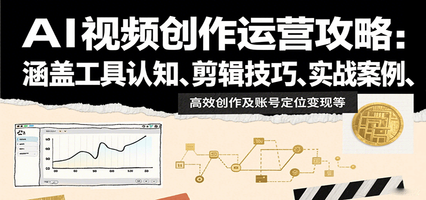 AI视频创作运营攻略：涵盖工具认知、剪辑技巧、实战案例、高效创作及账号定位变现等-yicbd
