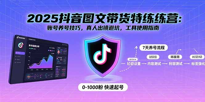 2025抖音图文带货特练营：账号养号技巧，真人出镜避坑，工具使用指南-yicbd