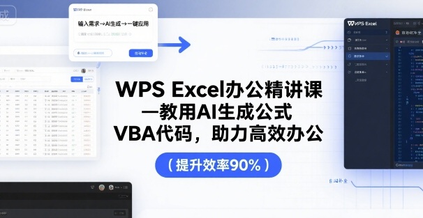 WPS Excel办公精讲课，教用 AI 生成公式，VBA 代码，助力高效办公-yicbd