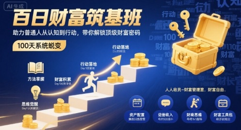 百日财富筑基班，助力普通人从认知到行动，带你解锁顶级财富密码-yicbd