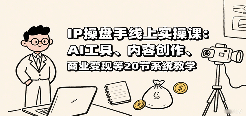 IP操盘手线上实操课：AI工具、内容创作、商业变现等20节系统教学-yicbd