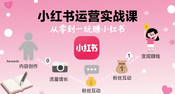 小红书运营实战课，从零到一玩賺小红书-yicbd
