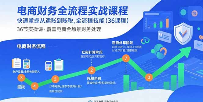 电商财务全流程实战课程：快速掌握从建账到报税的全流程技能(36节课-yicbd