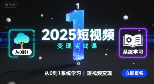 2025短视频变现实战课，从0到1系统学习短视频变现-yicbd