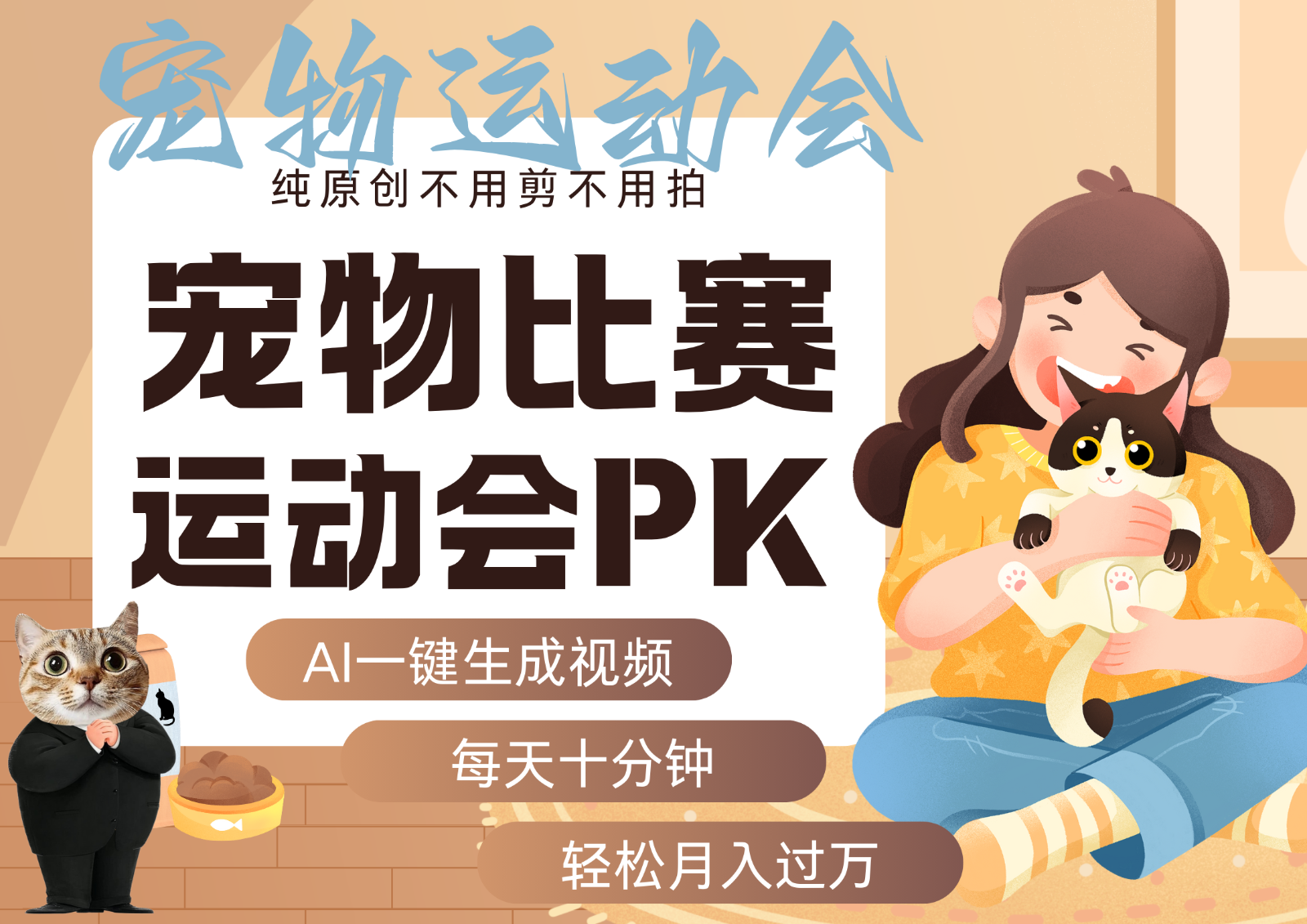 AI萌宠运动员跳水 射击 篮球 足球比赛 每天十分钟 附详细提示词文案库 代替做…-yicbd