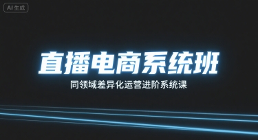 直播电商系统班，同领域差异化运营进阶系统课-yicbd