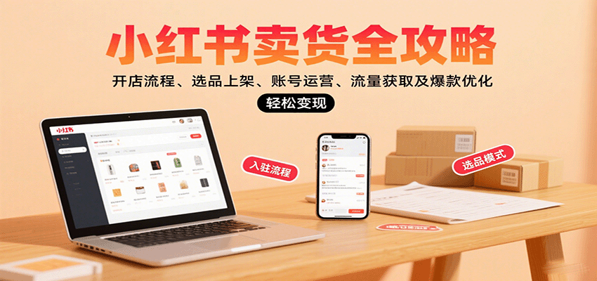 小红书卖货全攻略：开店流程、选品上架、账号运营、流量获取及爆款优化，轻松变现-yicbd