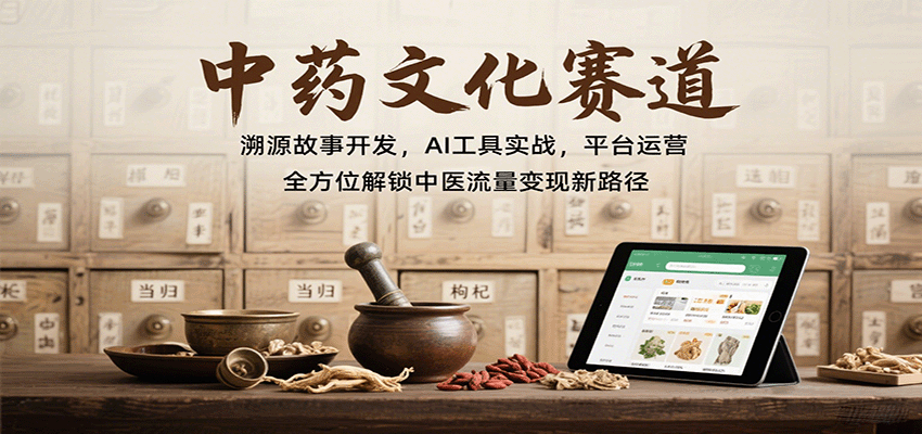 中药文化赛道：溯源故事开发，AI工具实战，平台运营，全方位解锁中医流量变现新路径-yicbd